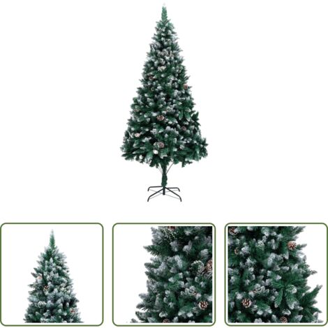 vidaXL Albero di natale con pigne -  Albero di Natale Artificiale con Pigne e Neve Bianca 240 cm