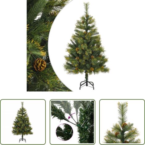 vidaXL Albero di Natale con Pigne -  Albero di Natale Artificiale Incernierato con Pigne 150 cm