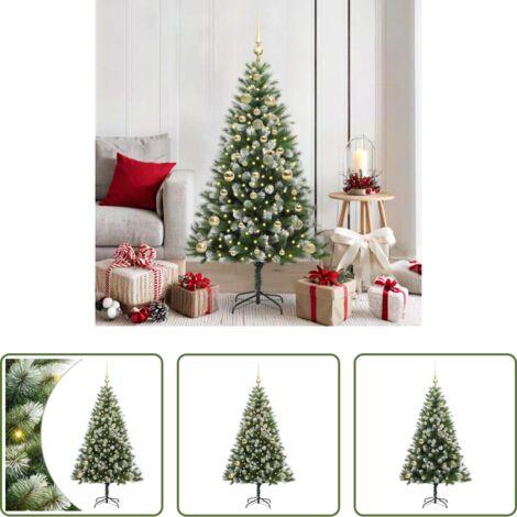 vidaXL Albero di Natale con rami a cerniera -  Albero di Natale artificiale a cerniera con neve fioccata