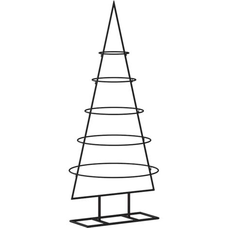 vidaXL Albero di Natale Decorativo in Metallo Nero 90 cm