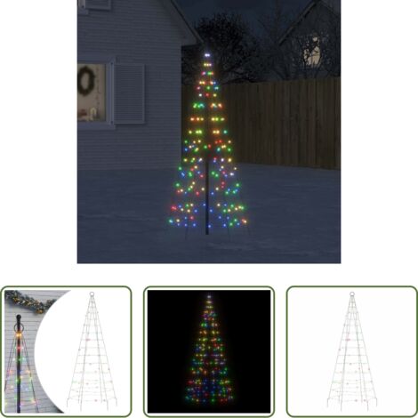 vidaXL Albero di Natale esterno -  Albero di Natale a LED 200 LED Colorato 180 cm