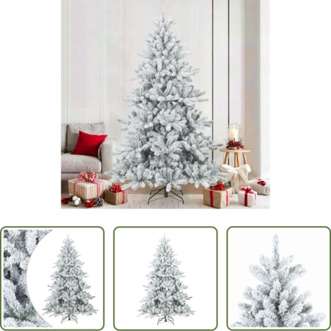 vidaXL Albero di Natale Foderato di Neve -  Albero di Natale Artificiale Snodato Foderato di Neve Bianco