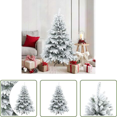 vidaXL Albero di Natale Foderato di Neve -  Albero di Natale Artificiale Snodato Foderato di Neve Bianco