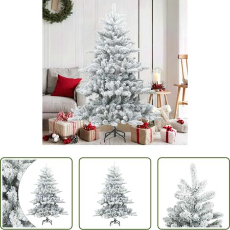 vidaXL Albero di Natale Foderato di Neve -  Albero di Natale Artificiale Snodato Foderato di Neve Bianco