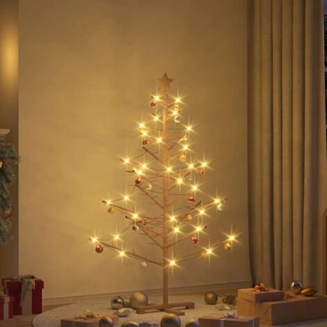 vidaXL Albero di Natale in legno Marrone 150 cm Legno di pino massello