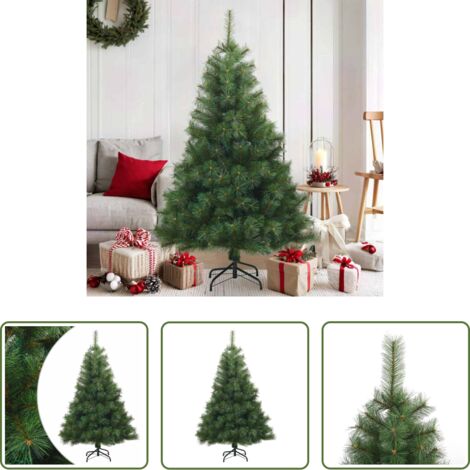 vidaXL Albero di Natale in PVC -  Albero di Natale Artificiale con Rami Pieghevoli Verde 150 cm