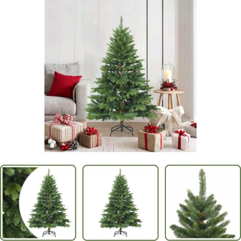 vidaXL Albero di Natale in PVC -  Albero di Natale Artificiale con Rami Pieghevoli Verde 150 cm