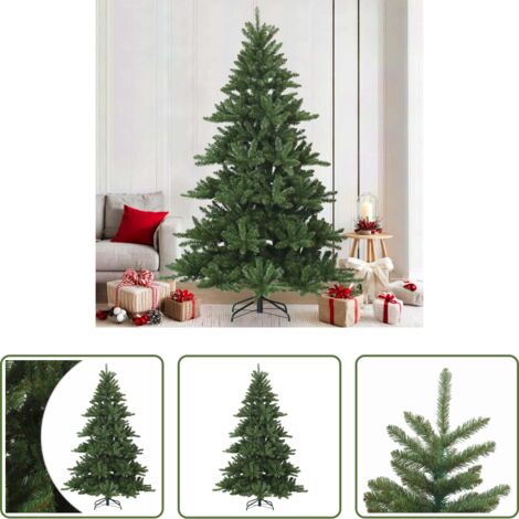 vidaXL Albero di Natale in PVC -  Albero di Natale Artificiale con Rami Pieghevoli Verde 210 cm