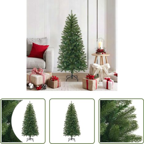 vidaXL Albero di Natale in PVC -  Albero di Natale artificiale Verde 150 cm PVC, PE e acciaio