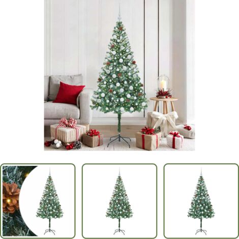 vidaXL Albero di Natale in PVC -  Albero di Natale artificiale Verde 180 cm PVC e Acciaio