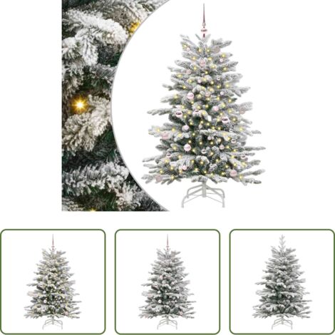 vidaXL Albero di Natale LED -  Albero di Natale Artificiale con Rami Pieghevoli Bianco 150 cm