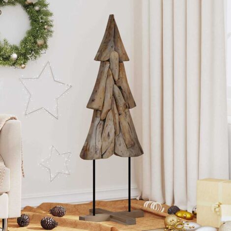 vidaXL Albero di Natale Marrone 120 cm Legno massello di teak