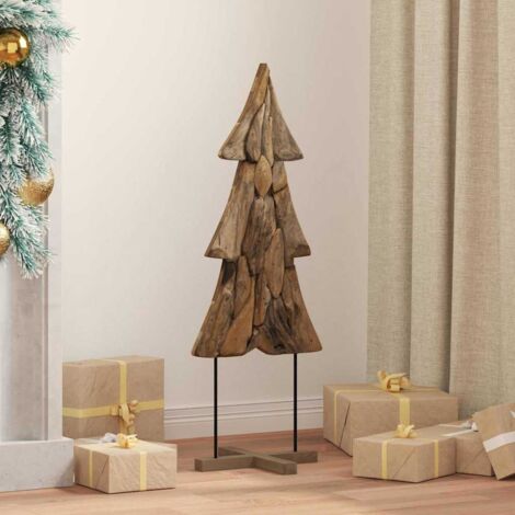 vidaXL Albero di Natale Marrone 90 cm Legno massello di teak