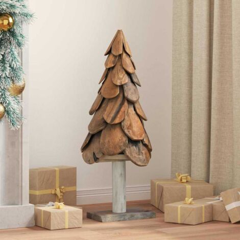 vidaXL Albero di Natale Marrone 90 cm Legno massello di teak