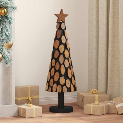 vidaXL Albero di Natale Marrone 90 cm Legno massello di teak