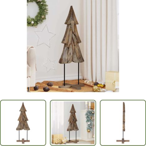 vidaXL Albero di Natale Marrone -  Albero di Natale Marrone 121 cm Legno massello di teak