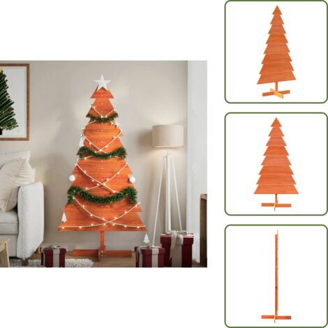 - vidaXL Albero di Natale Marrone Cera 150 cm in Legno Massello di Pino -