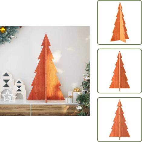 - vidaXL Albero di Natale Marrone Cera 80 cm in Legno Massello di Pino -