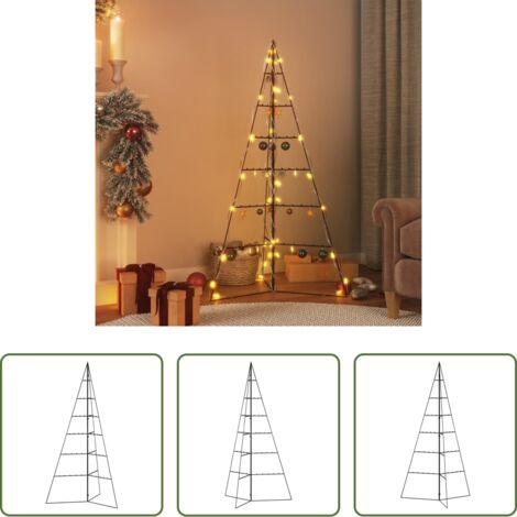 vidaXL Albero di Natale moderno - Albero di Natale Decorativo in Metallo Nero 140 cm