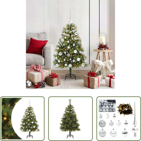 vidaXL Albero di Natale pieghevole -  Albero di Natale artificiale pieghevole con coni Verde 150 cm
