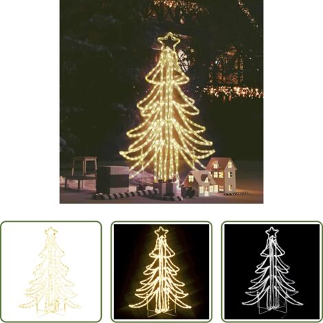 vidaXL Albero di Natale pieghevole -  Figura Albero Natale Pieghevole con LED Bianco Caldo 87x87x93cm