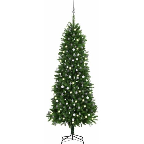 vidaXL Albero di Natale Preilluminato con Palline 240 cm Verde