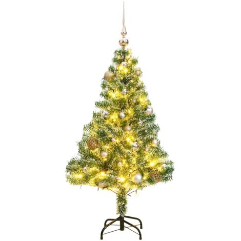 vidaXL Albero Natale Artificiale 150 LED Palline e Neve Fioccata 150cm