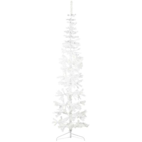 vidaXL Albero Natale Artificiale Sottile a Metà Supporto Bianco 240 cm