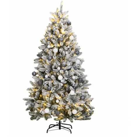 vidaXL Albero Natale Incernierato con 300 LED e Palline 240 cm