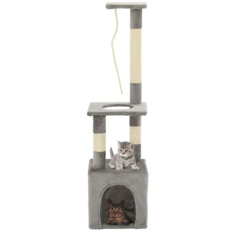 vidaXL Albero per Gatti con Tiragraffi in Sisal 109 cm Grigio