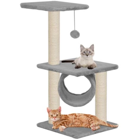 vidaXL Albero per Gatti con Tiragraffi in Sisal 65 cm Grigio