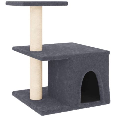 vidaXL Albero per Gatti con Tiragraffi in Sisal Grigio Scuro 48