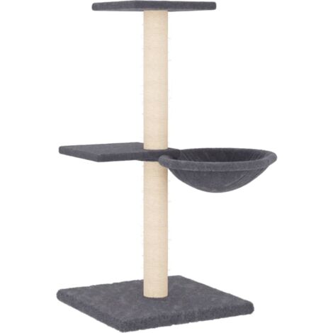 vidaXL Albero per Gatti con Tiragraffi in Sisal Grigio Scuro 72