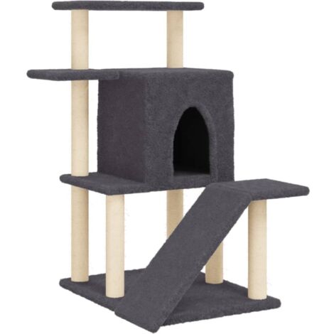vidaXL Albero per Gatti con Tiragraffi in Sisal Grigio Scuro 97 cm