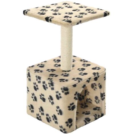 vidaXL Albero per Gatti e Tiragraffi Sisal 55 cm Zampe Stampate Beige