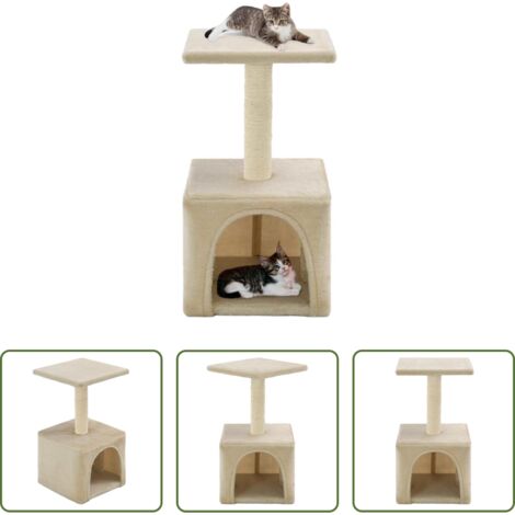 vidaXL Albero per gatti in sisal -  Albero per Gatti con Tiragraffi in Sisal 55 cm Beige