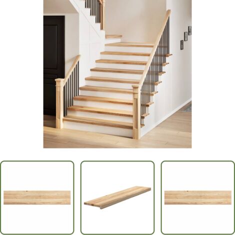 vidaXL Alféizares de madera -  Peldaños escalera 2 uds sin tratar 120x30x2cm