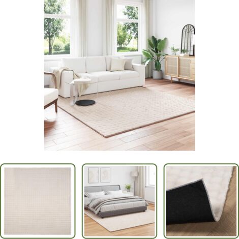 vidaXL Alfombra antiarrastre -  Alfombras de área Cuadrado SIROLO Beige 240 x 240 cm Poliéster