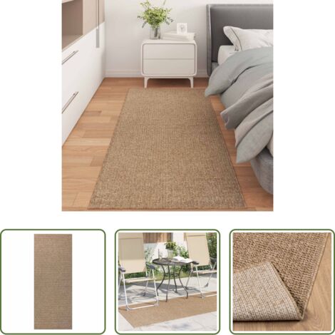 vidaXL Alfombra antideslizante -  Alfombras de área AGIRA Natural 200 x 80 cm Poliéster