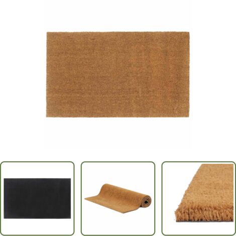 vidaXL Alfombra antideslizante -  Felpudo de fibra de coco natural 90x150 cm