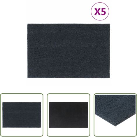vidaXL Alfombra antideslizante -  Felpudos 5 unidades fibra de coco gris oscuro 40x60 cm