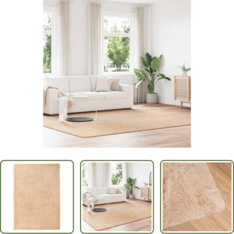 vidaXL Alfombra beige -  Alfombra peluda de pelo largo NAVARRA beige 240x340cm poliéster