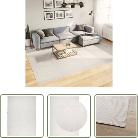 vidaXL Alfombra crema -  Alfombra de pelo corto look escandinavo IZA crema 240x340 cm