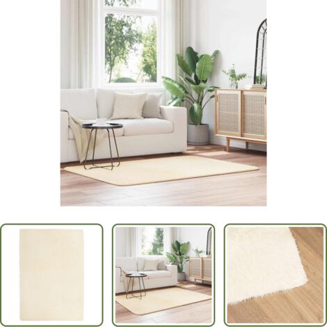 vidaXL Alfombra crema -  Alfombra de pelo largo NAVARRA color crema 120x170 cm Poliéster