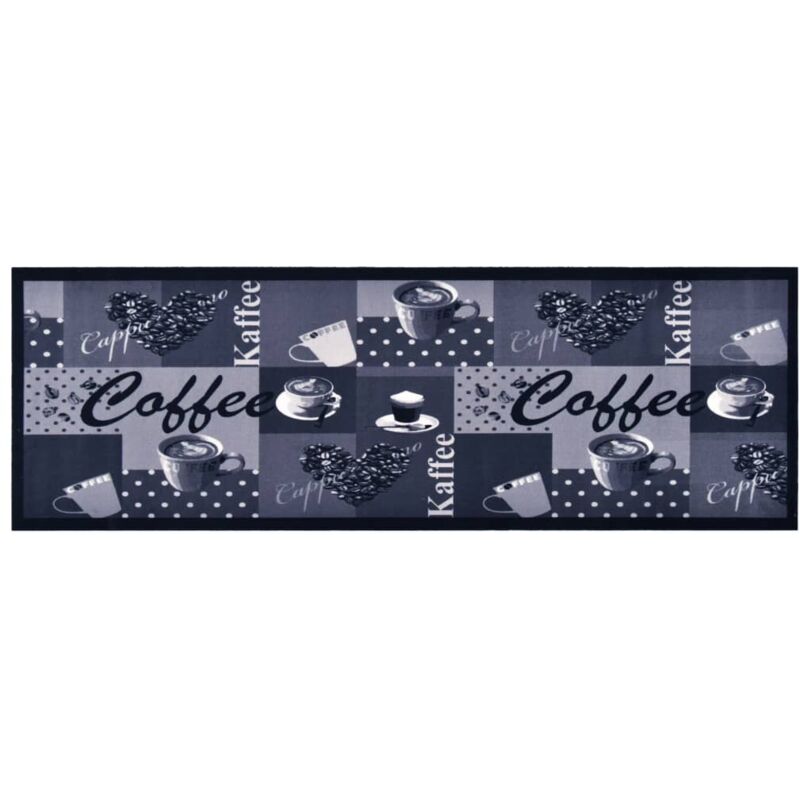 

vidaXL Alfombra de cocina lavable Coffee azul 45x150 cm - Azul