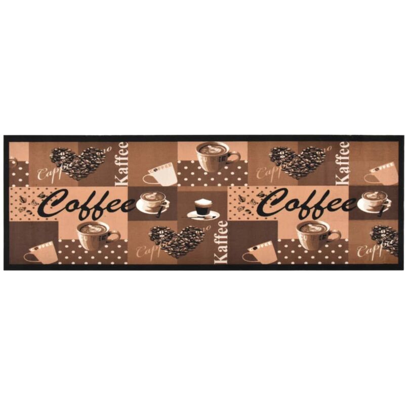 

Vidaxl - Alfombra de cocina lavable Coffee marrón 45x150 cm - Marrón