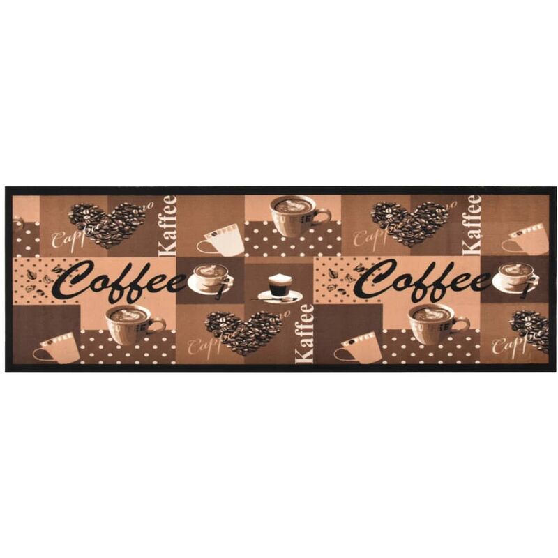 

Vidaxl - Alfombra de cocina lavable Coffee marrón 60x300 cm - Multicolor