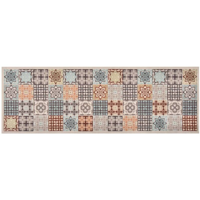 

vidaXL Alfombra de cocina lavable mosaico de colores 60x300 cm - Multicolor