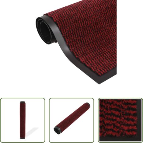 vidaXL Alfombra de entrada rectangular -  Alfombra de entrada rectangular de nudo 120x180 cm roja