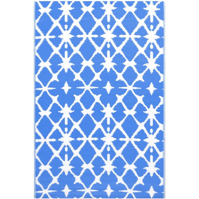 

Alfombra de exterior PP azul y blanco 190x290 cm - Azul - Vidaxl